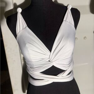 Lioness White Twist Front Tank Top